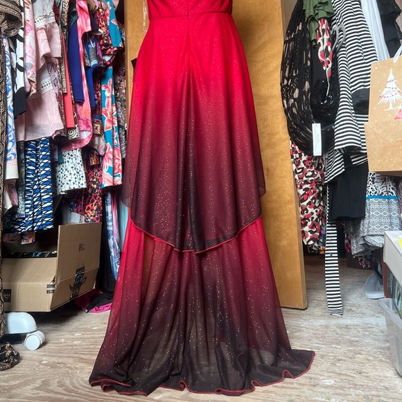 VENUS Red Ombre High-Low Evening Dress - Picture 3 of 5